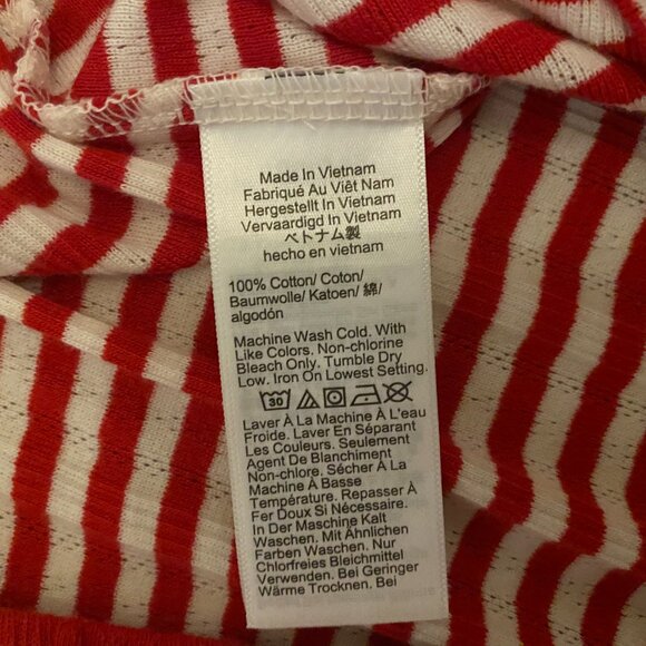 J Crew Pointelle Red and White Striped Short Size Large NWT - Picture 8 of 8